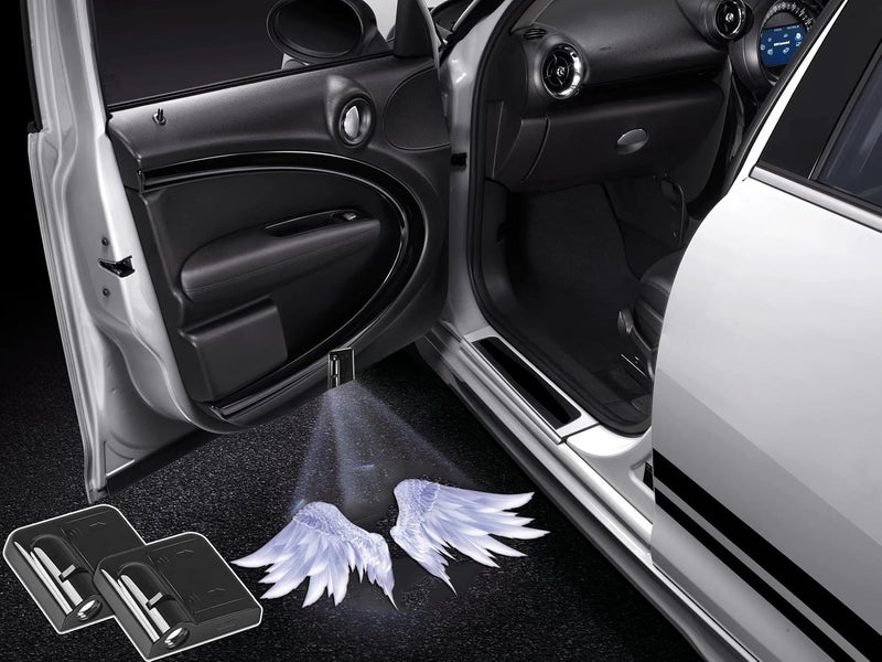 NewL 2 Pcs Led Car Door Welcome Light for Angel Wings Logo Symbol Projector Lights Ghost Shadow Light - Image 1